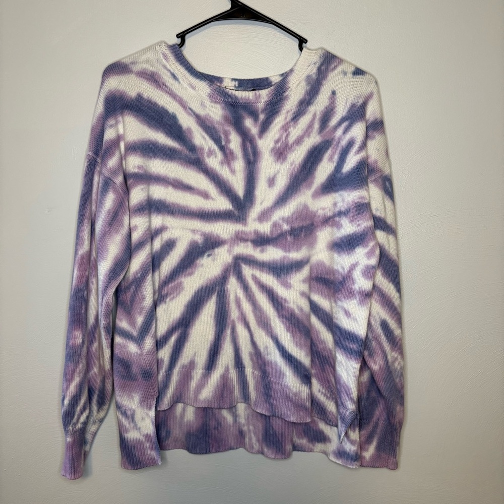 Purple and White Tie-Dye Sweater